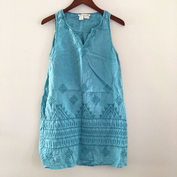 C&C California blue linen sleeveless dress | Small - Picture 1 of 9